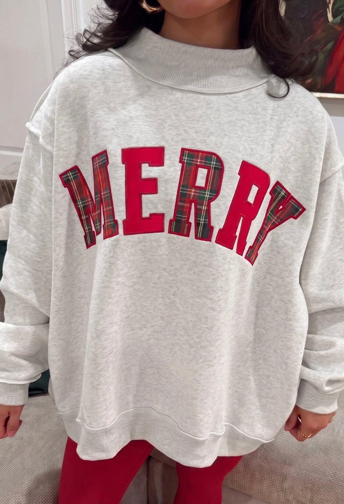 Mock Neck Christmas Sweatshirt
