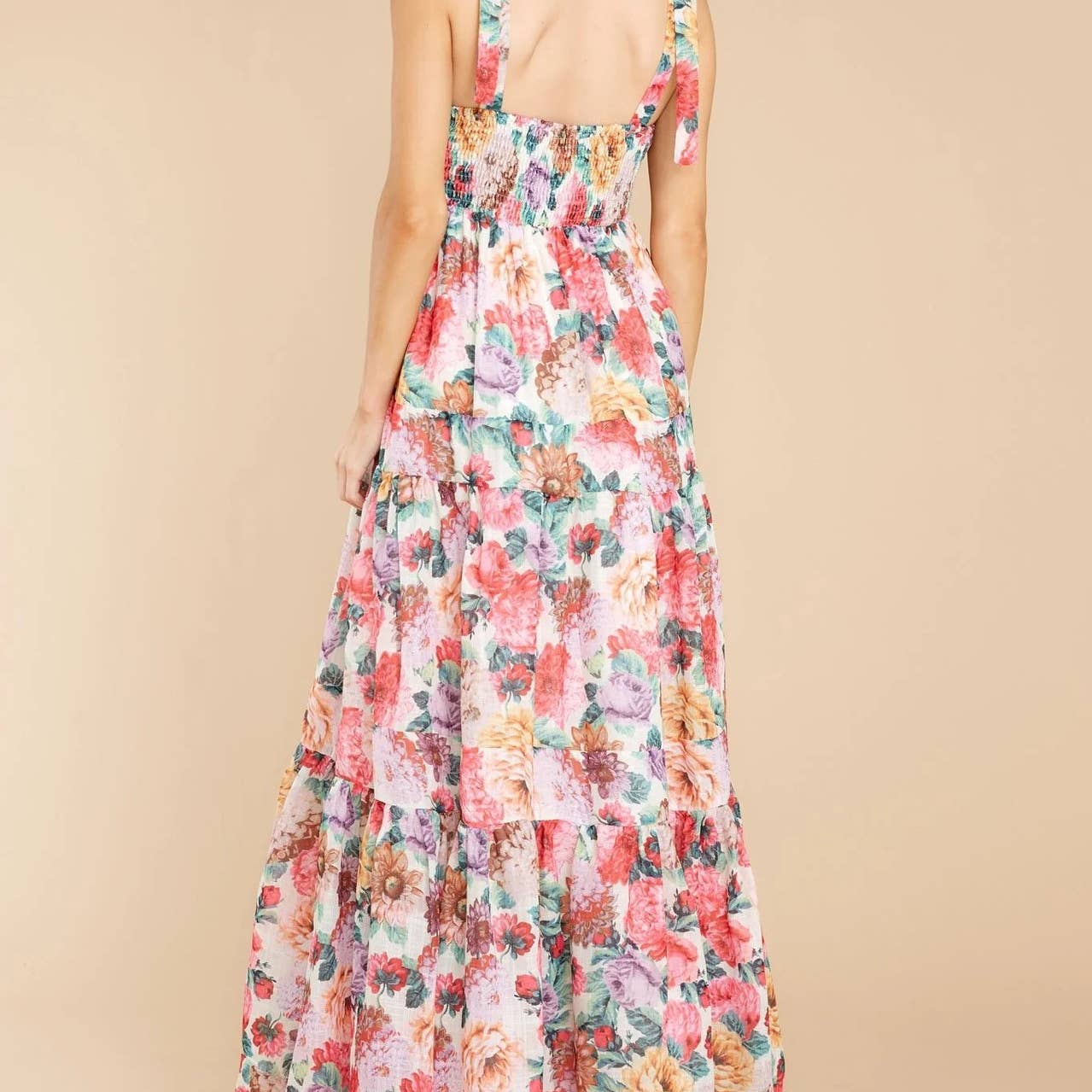 Passion Garden, Floral Strappy Tiered Maxi Dress