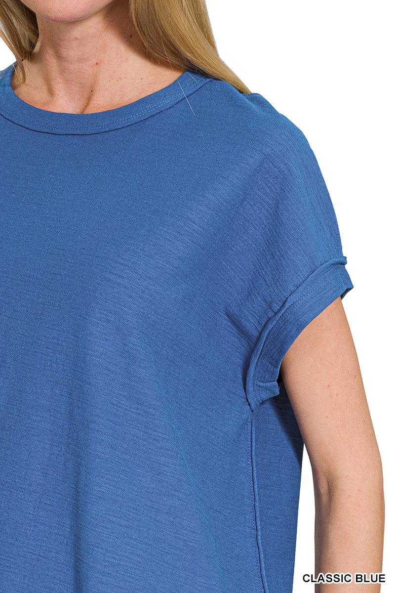 Cotton round neck short sleeve tee