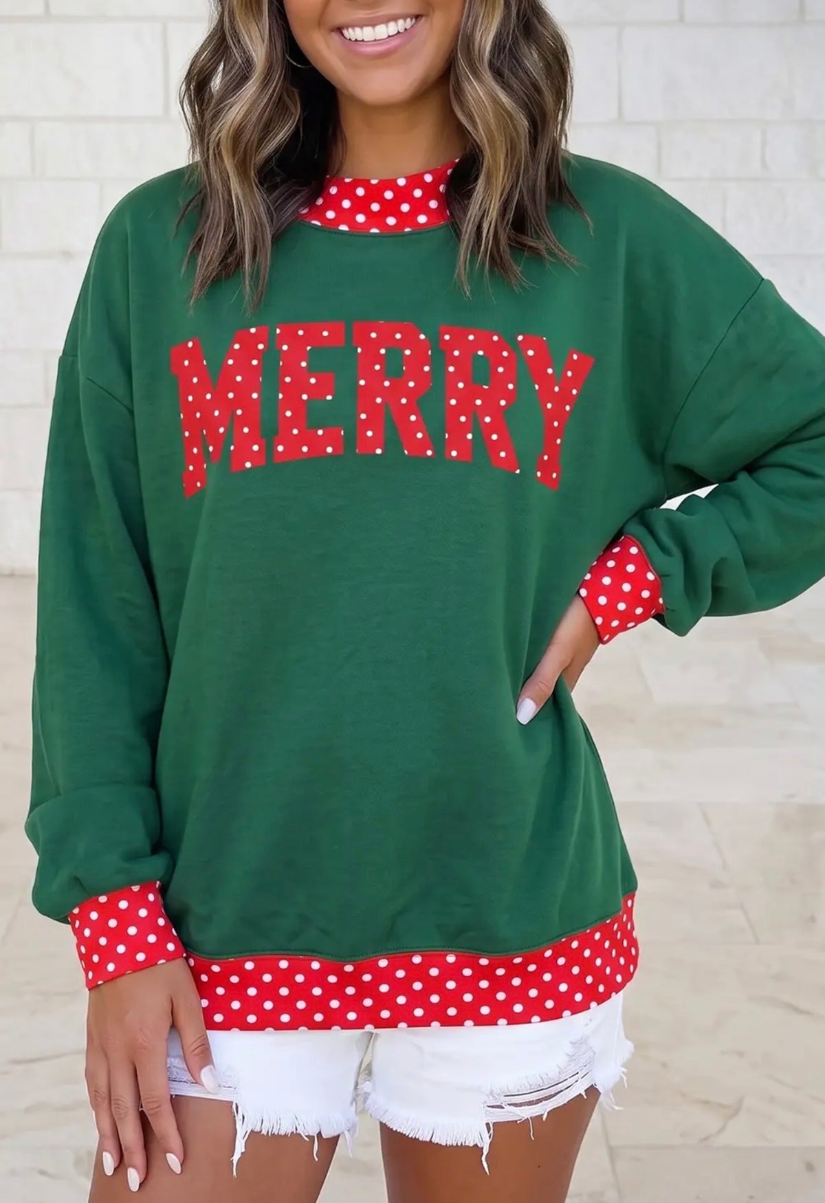 Merry Polka Dot Sweatshirt