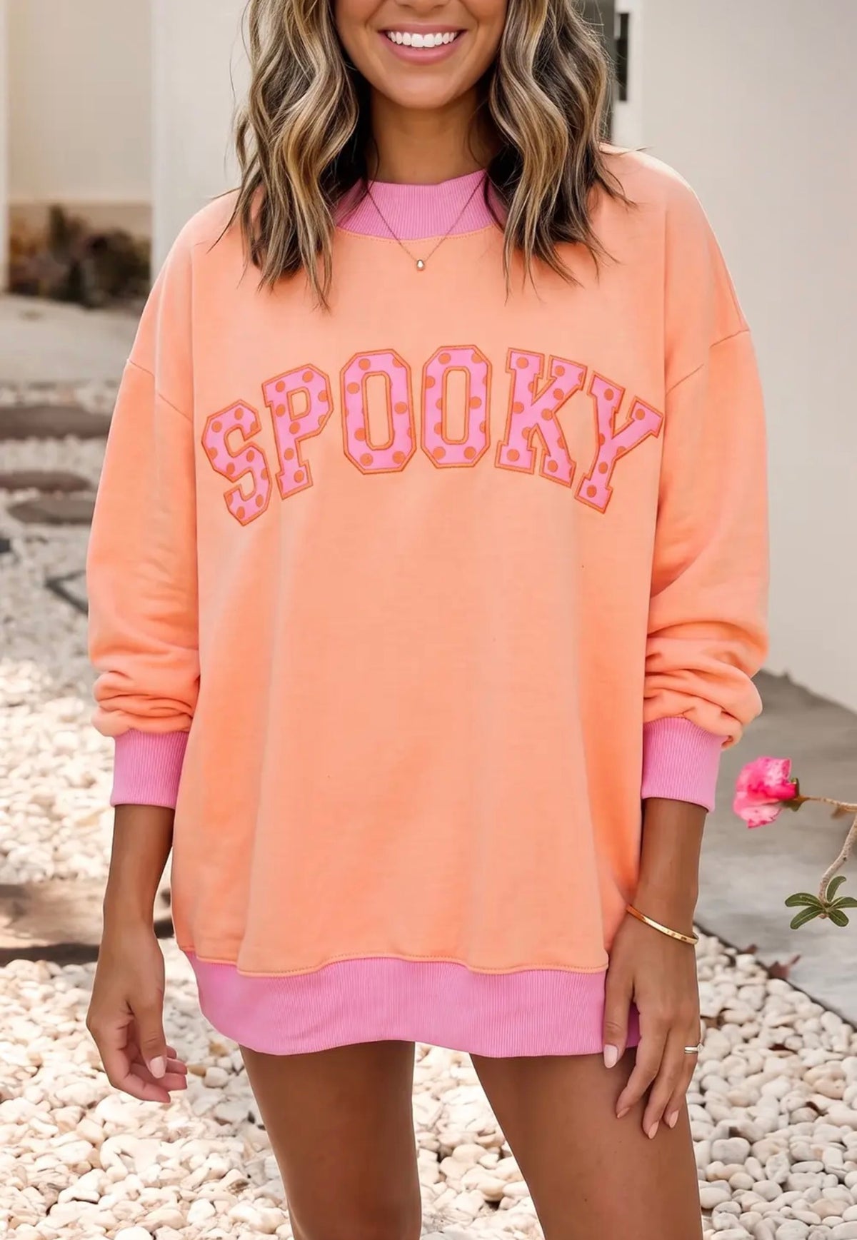 Spooky Orange/ Pink Sweatshirt