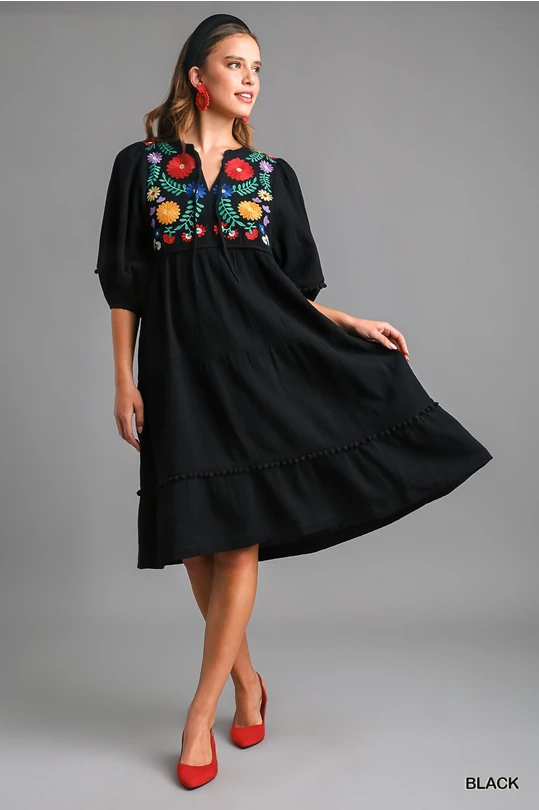 Umgee floral embroidered dress