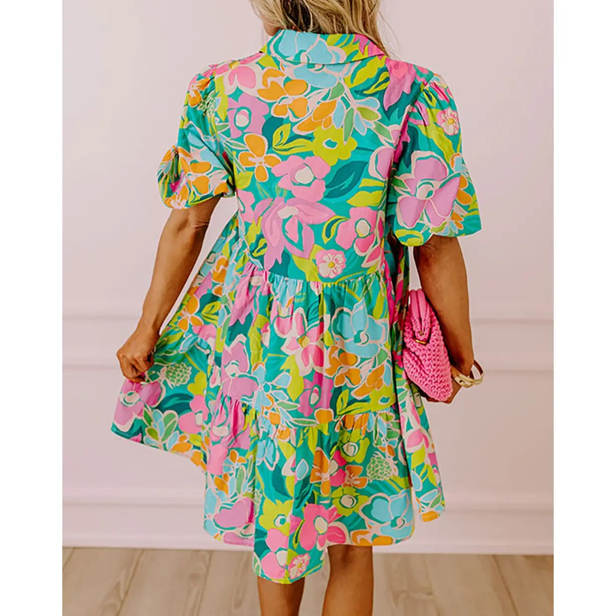Floral Puff Sleeve Babydoll Dress
