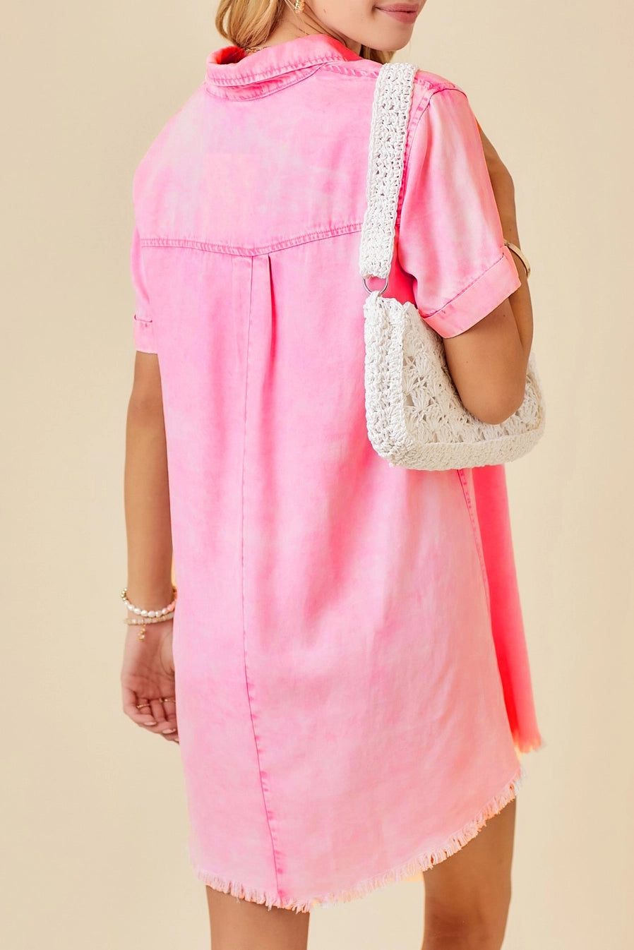 Vintage Washed Shirt Shift Denim Dress