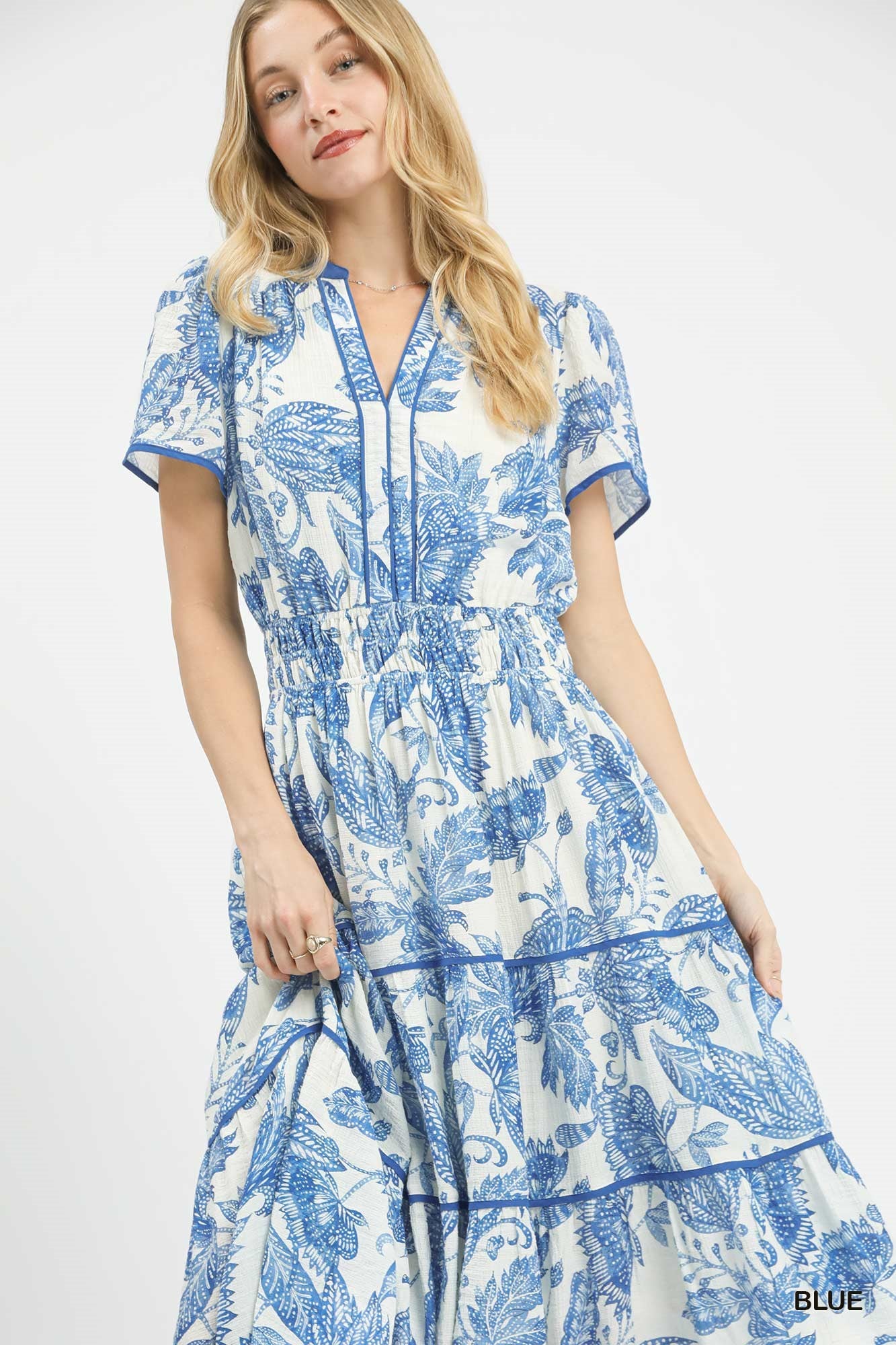 Umgee blue printed dress