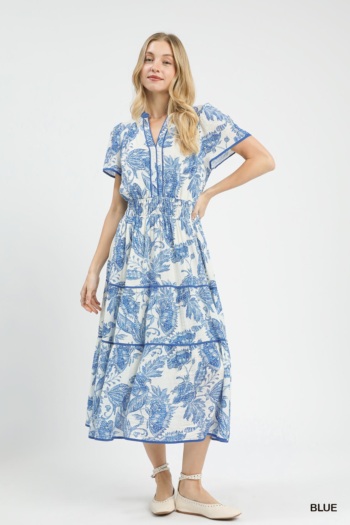 Umgee blue printed dress