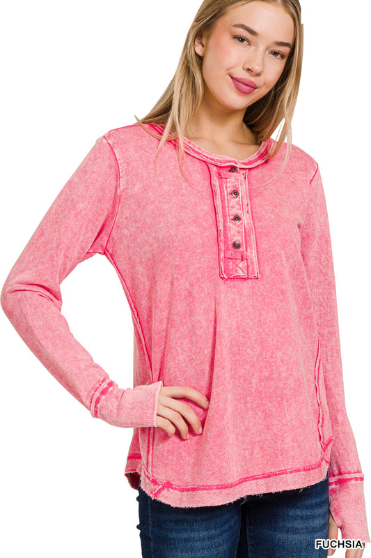 WASHED LONG SLEEVE TOP