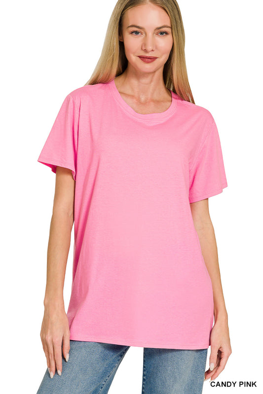 Cotton boyfriend round neck tee
