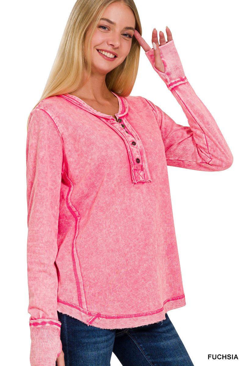 WASHED LONG SLEEVE TOP