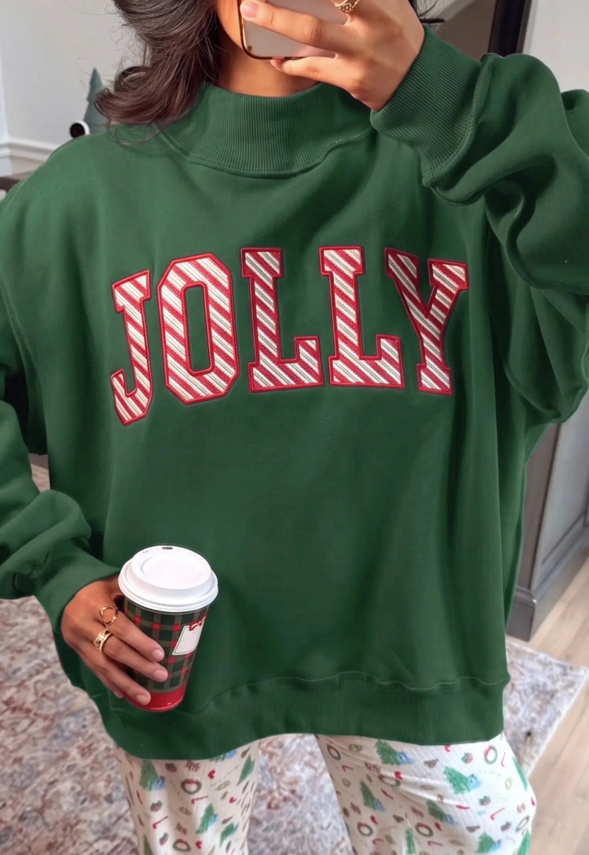 Mock Neck Christmas Sweatshirt