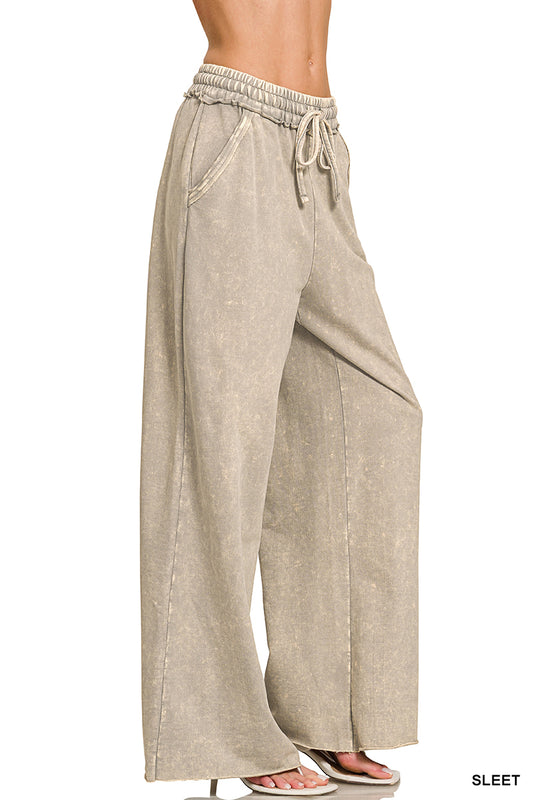WASHED FRENCH TERRY SWEATPANTS
