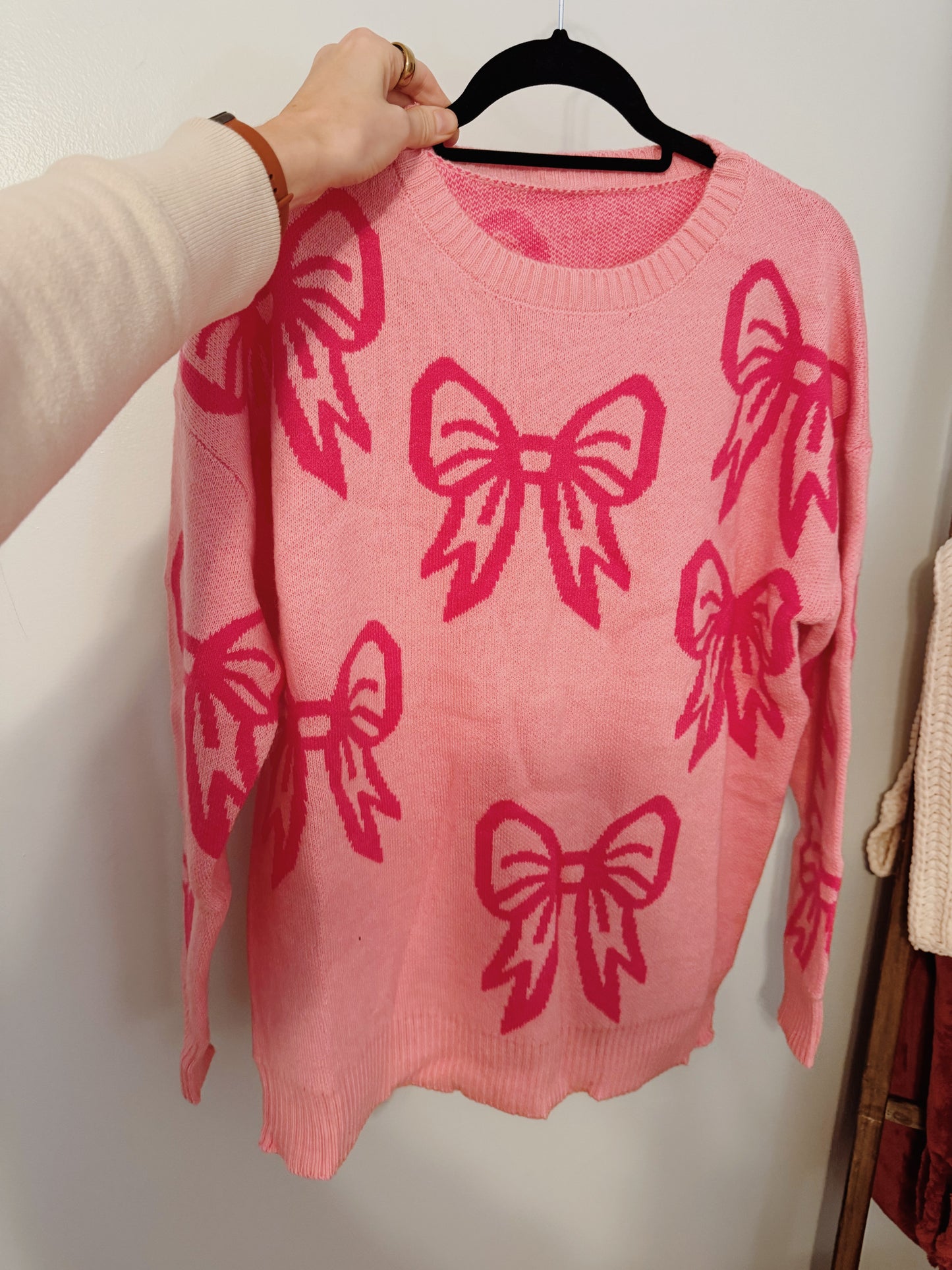 Pink Bow Sweater