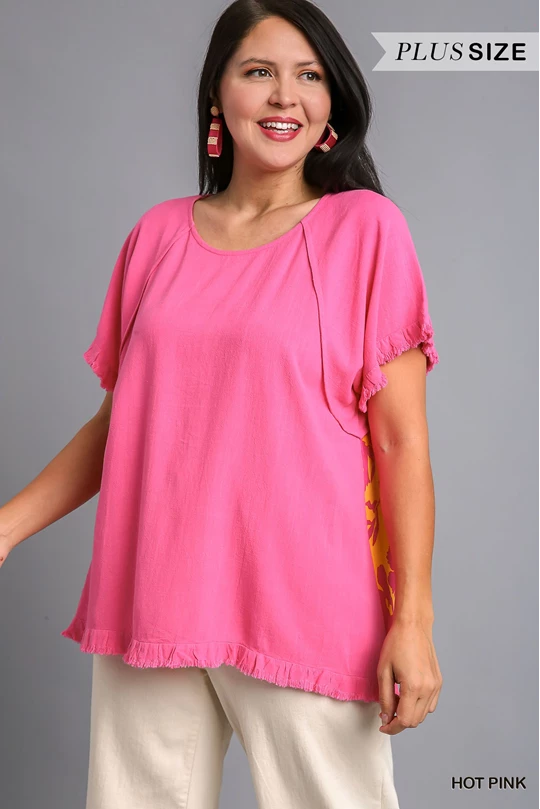 Umgee Orange/ Pink Top