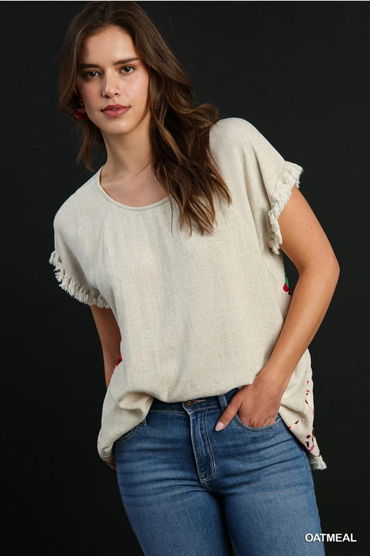 Umgee animal mixed print top