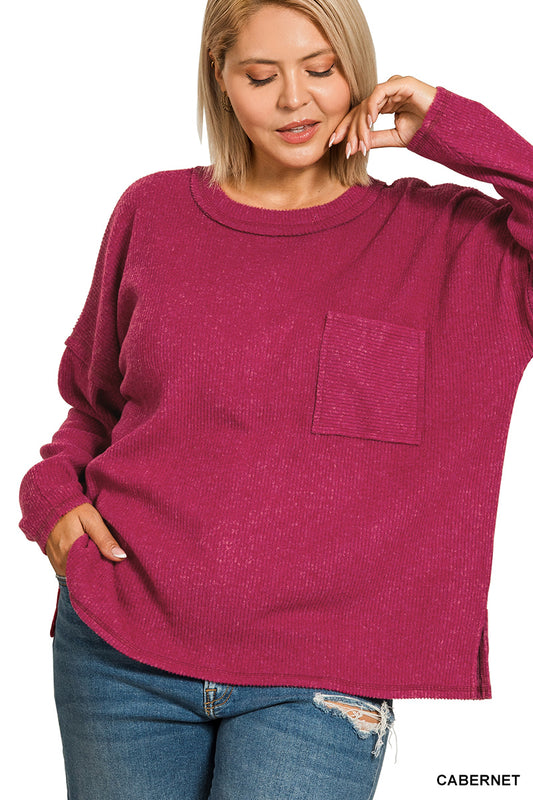 PLUS RIBBED MELANGE SWEATER