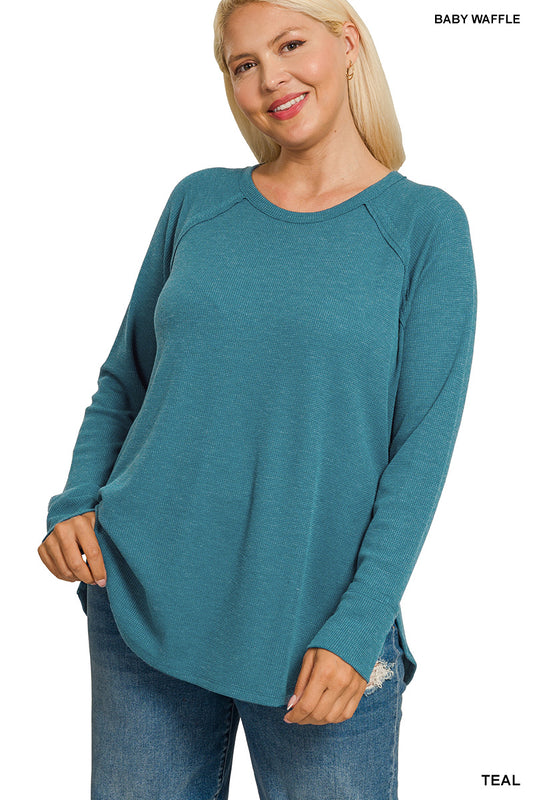 Plus baby waffle long sleeve top