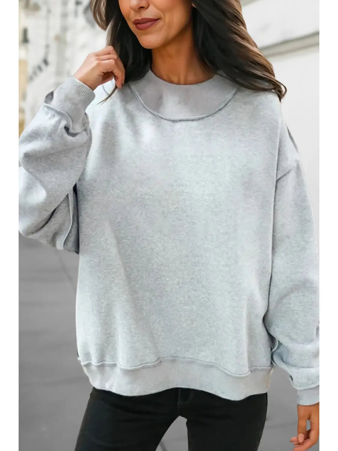 Oversized Mock Neck Sweatshirt